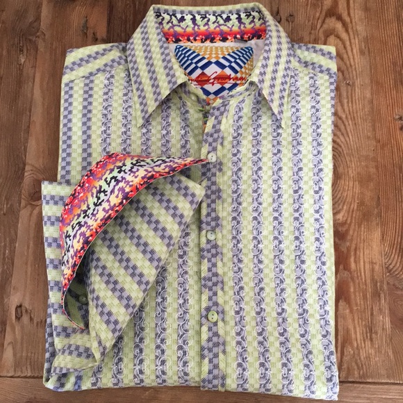 Robert Graham Other - Robert Graham Blue & Green Striped Shirt